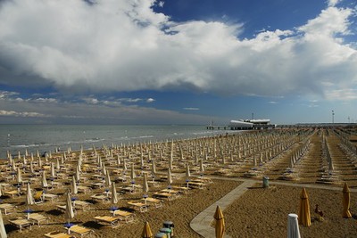 La spiaggia di Lignano Sabbiadoro in corrispondenza della Terrazza a Mare. Foto: Ivano De Simon.